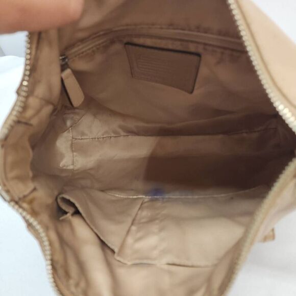 Coach Charlie Python Embossed Leather Tote Shoulder Bag Beige Zip Closure F31283 - Picture 7 of 13